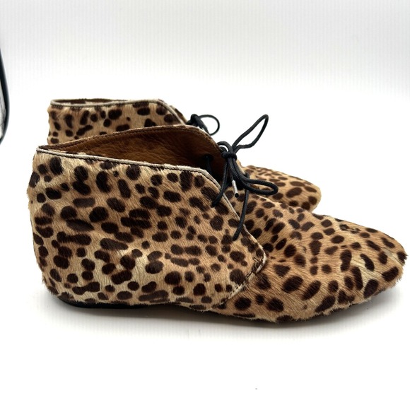 Isabel Marant Etoile Leopard Print Pony Hair Lace Up Booties Size 36 Womens - Picture 6 of 10
